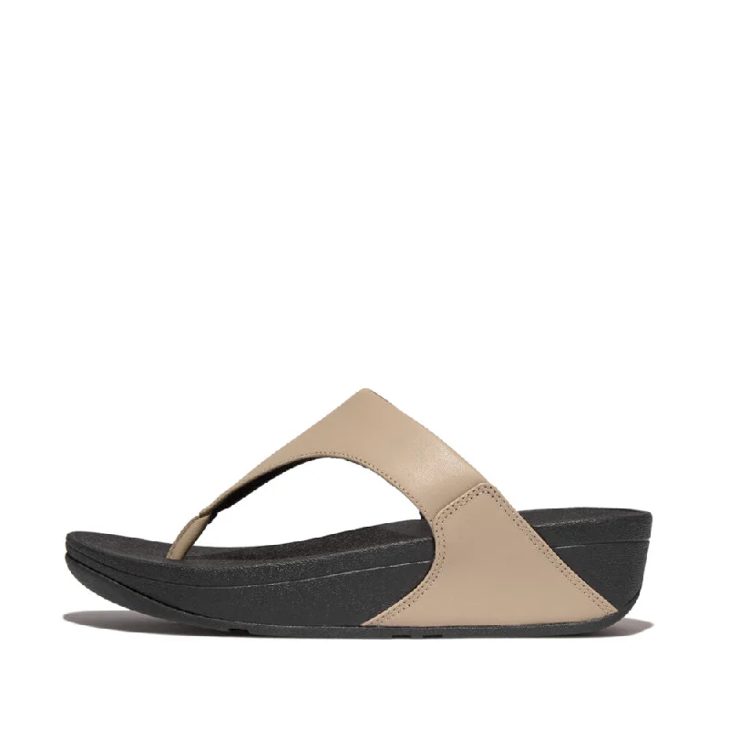 Sandals with sturdy vibes-FitFlop I88-A94 Lulu Leather Ladies Latte Beige Leather Toe Post Sandals