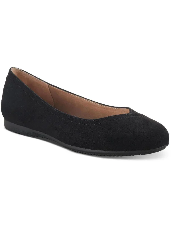 Flats for budget renters-Lydiaa Womens Faux Suede Almond Toe Ballet Flats