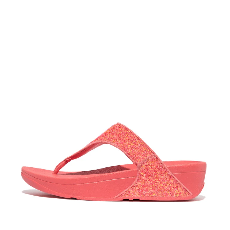 Sandals with comfy vibes-FitFlop X03-B09 Lulu Glitter Ladies Rosy Coral Toe Post Sandals