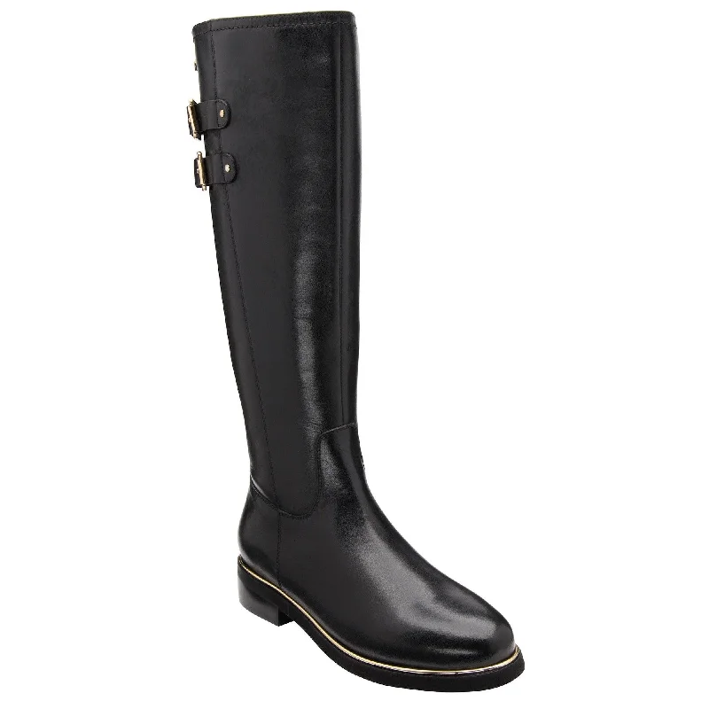 Lotus Caroline Ladies Black Leather Side Zip Knee High Boots