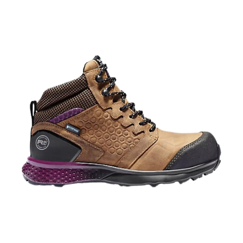 Timberland Pro Women's Reaxion Mid Composite Toe Waterproof Work Boots - Brown/Purple