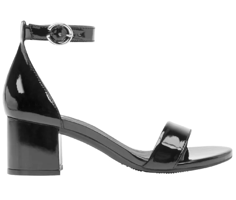 Sandals for casual days-Leather Ankle Strap Dress Sandals In Black