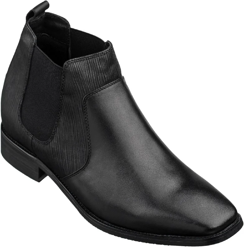 CALTO Black Leather Chelsea Boots - 3 Inches - T54021