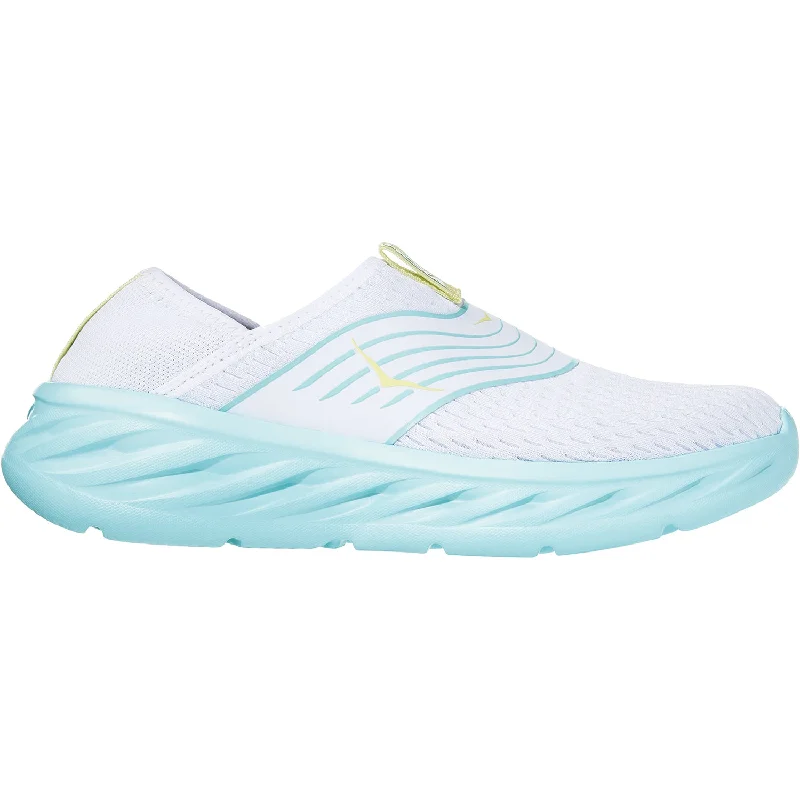 athletic shoes for aerobicsWomen's Hoka One One Ora Recovery Shoe White/Blue Tint Mesh