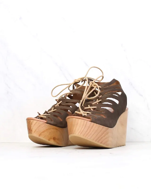 Sandals with premium leather-Musse & Cloud - Oneka Leather Lace Up Sandals