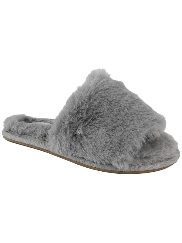 Slippers with plush warmth-Lilly Womens Faux Fur Slide Slippers