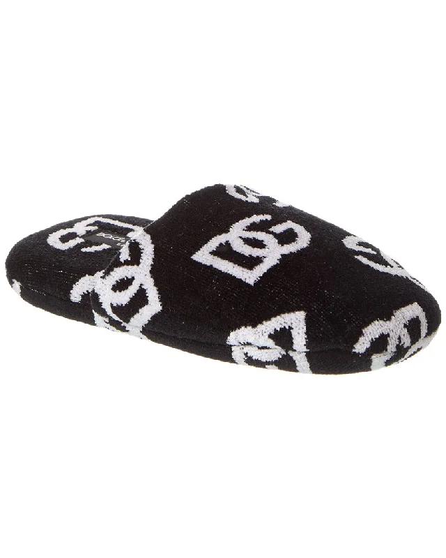 Slippers for foot relaxation-Dolce & Gabbana Jacquard Terry Slippers