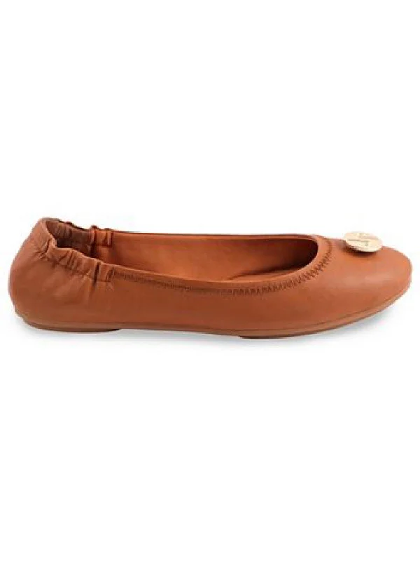 Flats with shared rooftop-Liv Womens Leather Embellished Ballet Flats