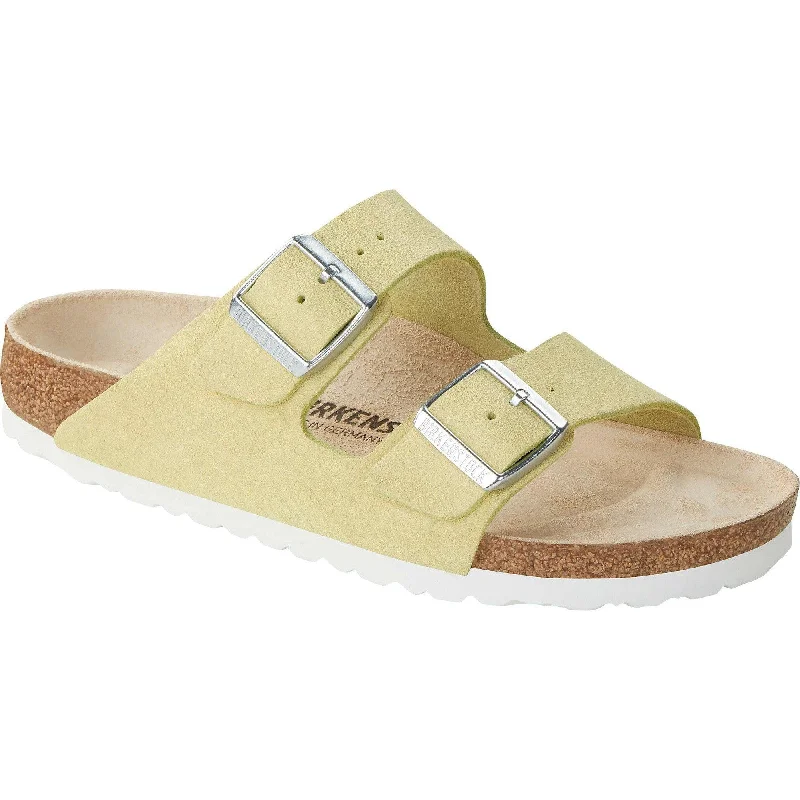 Sandals with soft design-Birkenstock Arizona VL Shimmering 1024201 Ladies Popcorn Suede Arch Support Slip On Sandals