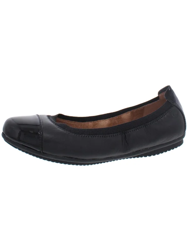 Flats in Bismarck-Pippa Womens Leather Patent Trim Ballet Flats