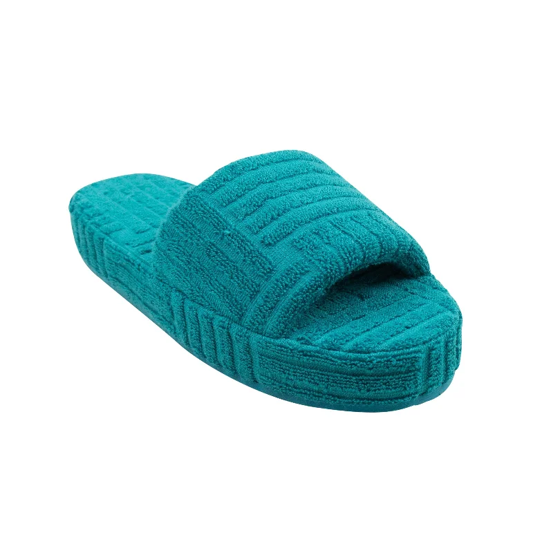 Slippers with lightweight padding-Teal Resort Geometric Sponge Slides Slippers