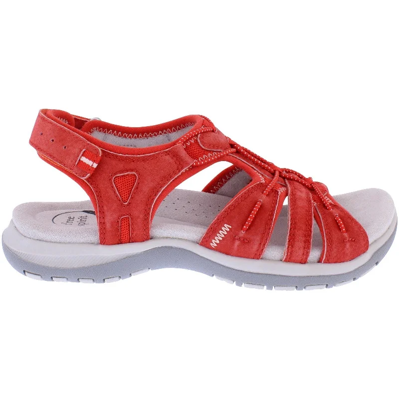 Sandals for summer finish-Free Spirit 41057 Fairmont 2 Ladies Grenadine Leather Arch Support Touch Fastening Sandals