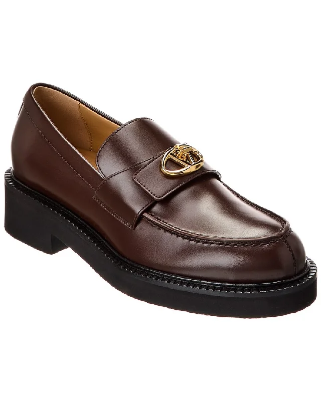 Loafers with buckle-Valentino Leather Loafer