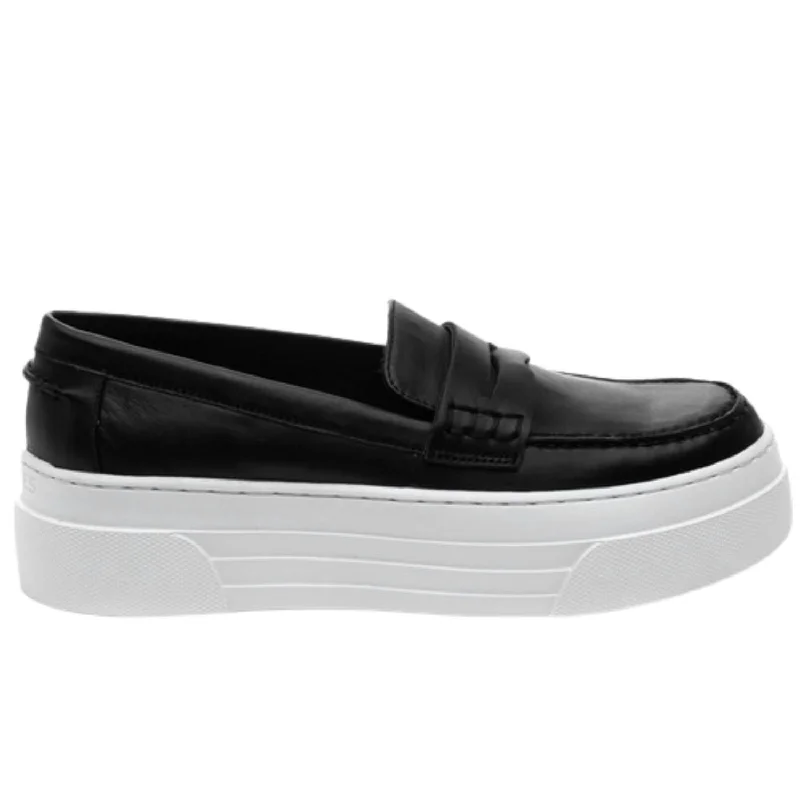 Best loafers for summer-Women's Ava Leather Slip On Loafers In Black