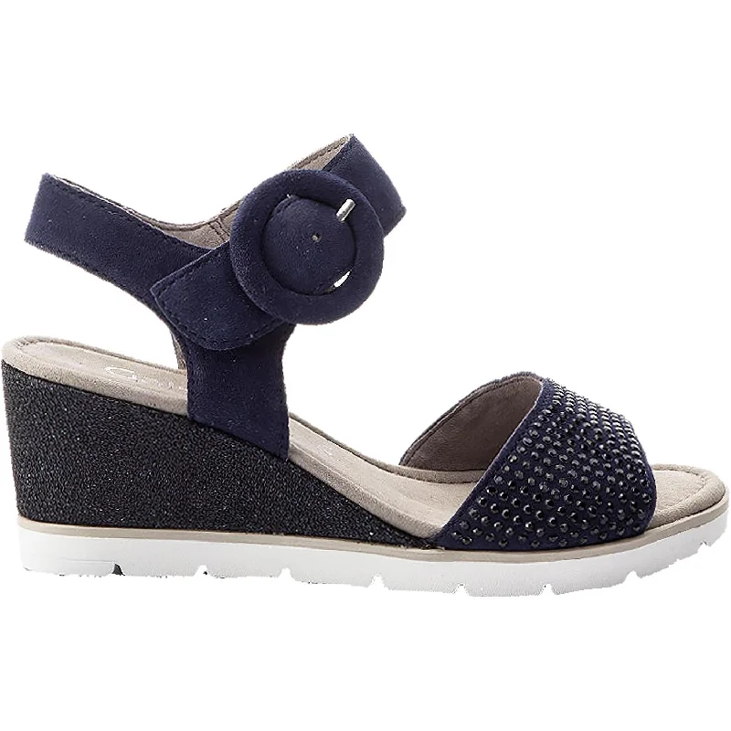 Sandals for daily use-Women's Gabor 25.754.16 Navy Suede