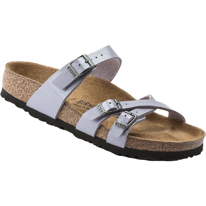 Sandals for beachwear-Women's Birkenstock Franca Graceful Lavender Aura Birko-Flor