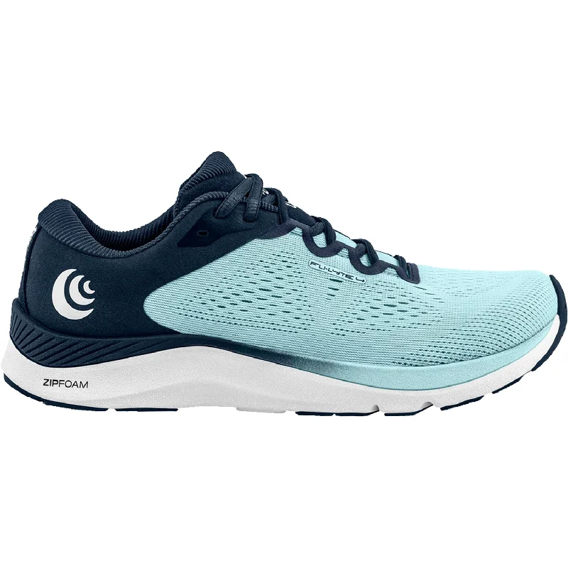 athletic shoes with curved soleWomen's Topo Fli-Lyte 4 Powder Blue/White Mesh