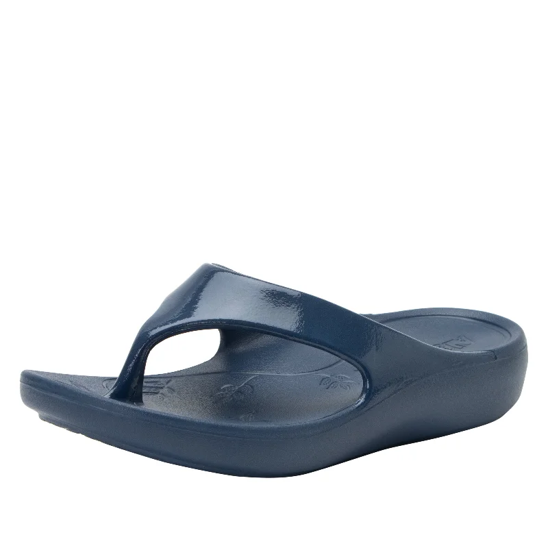 Sandals with comfy vibes-Ode Navy Gloss Sandal