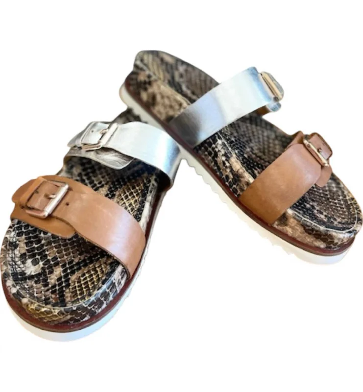 Sandals with premium straps-Women's Carol Bee Sandals In Brown Snake