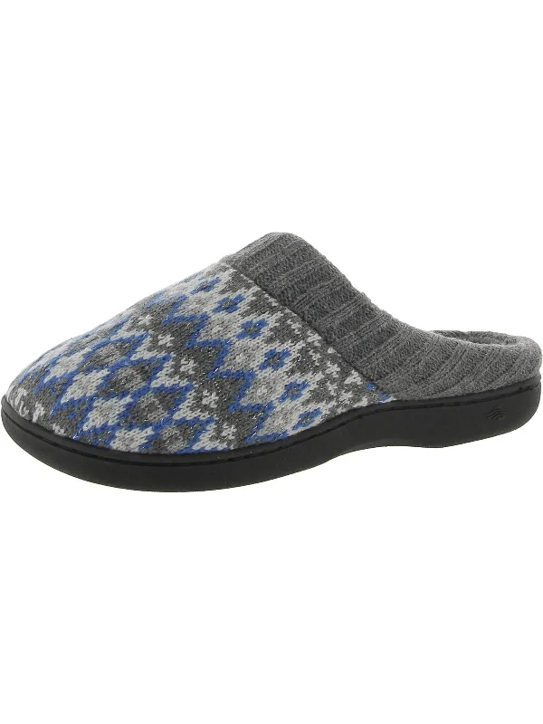 Slippers with durable soles-Womens Memory Foam Argyle Slide Slippers