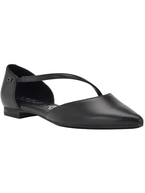 Flats for urban professionals-Sannie Womens Faux Leather Ballet Flats