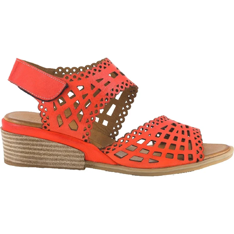 Sandals for warm finish-Women's Spring Step Petra Red Leather