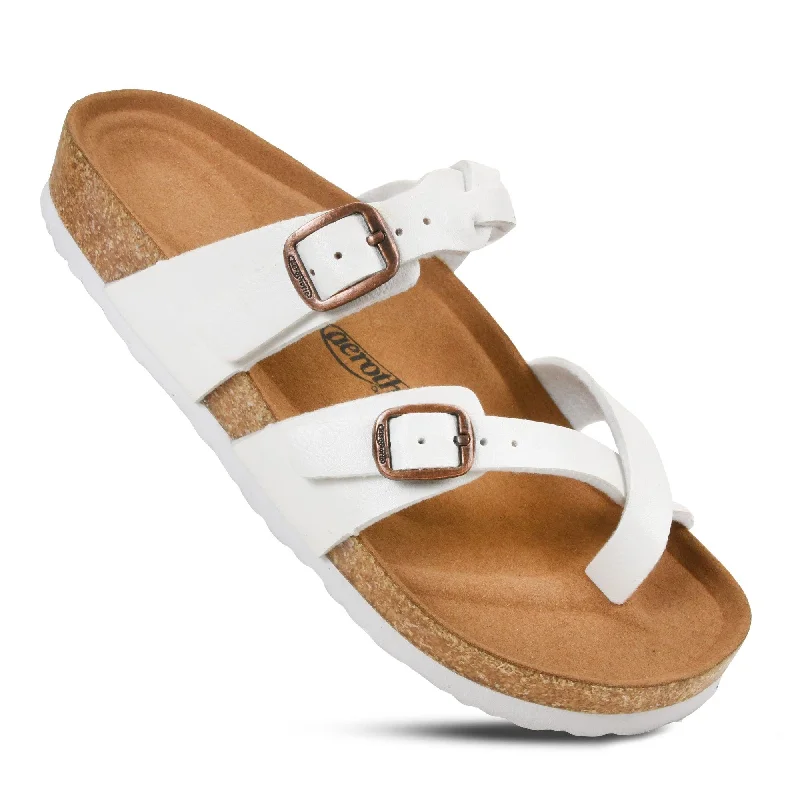 Sandals with extra padding-Aerothotic - Irenic Women’s Strappy Slide Sandals