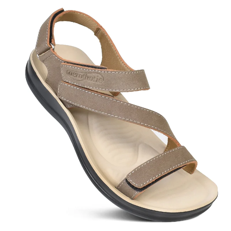 Sandals with sturdy vibes-Aerothotic - Zion Adjustable Strappy Slingback Sandals for Women