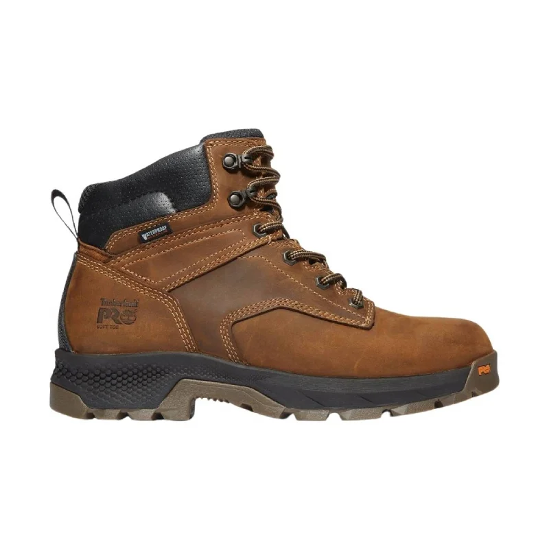 Timberland Pro Men's 6 Inch Titan EV Soft Toe Waterproof Work Boots - Brown