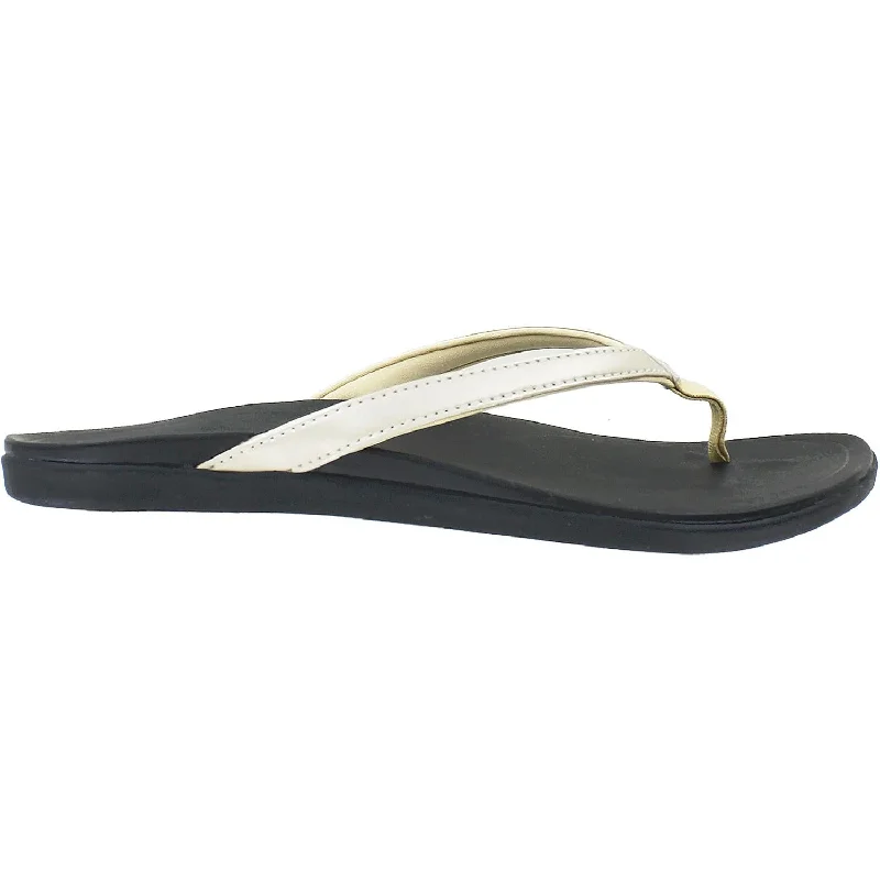 Sandals with flexible vibes-Women's OluKai Ho'opio Bubbly/Black Synthetic