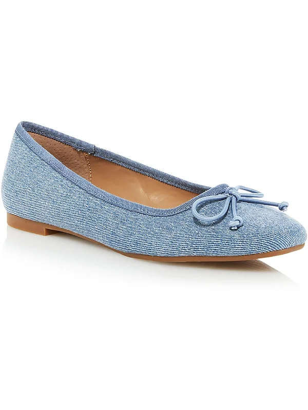 Flats with onsite gym-Glee Womens Denim Flat Ballet Flats