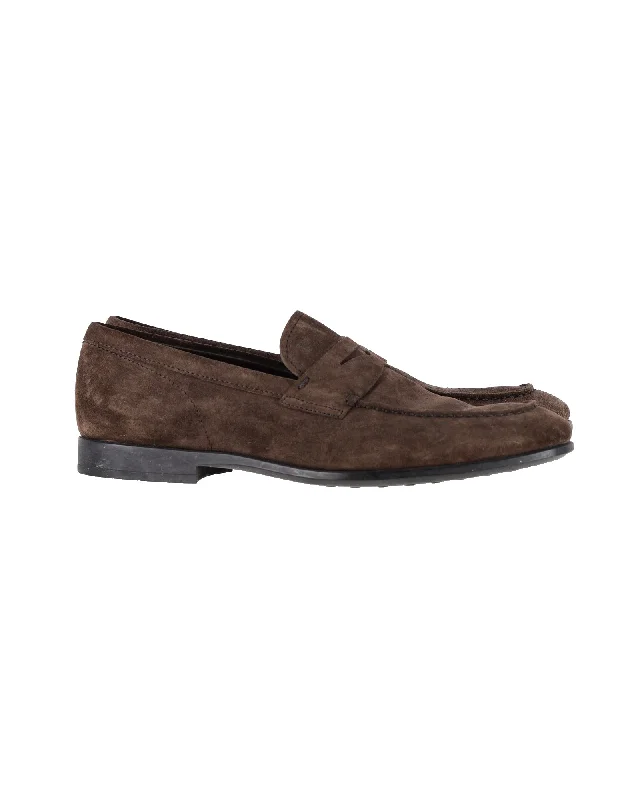 Loafers for yoga teachers-Tod's Loafers in Brown Suede