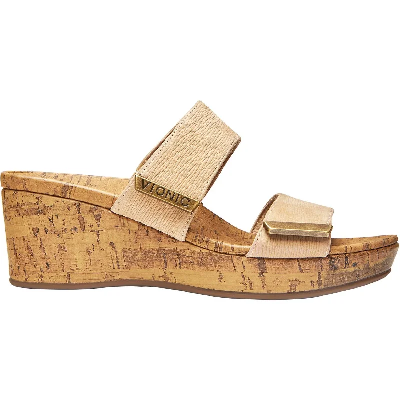 Sandals with padded finish-Women's Vionic Pepper Wheat Leather