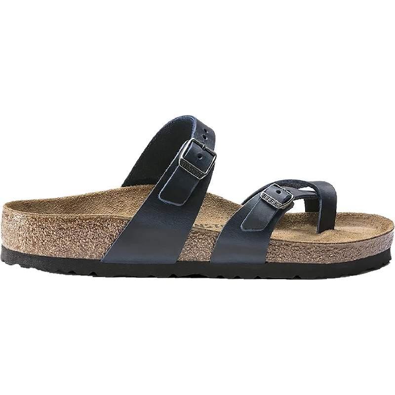 Sandals with colorful vibes-Women's Birkenstock Mayari Blue Oiled Leather