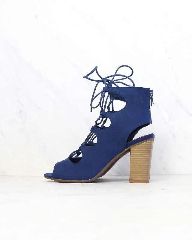 Sandals for outdoor trips-BC Footwear - Vivacious Lace Up Sandals in Indigo