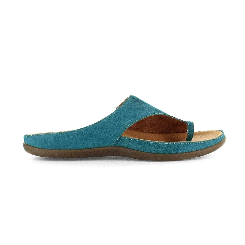 Sandals with elegant heels-Strive Capri II Ladies Teal Nubuck Arch Support Slip On Sandals