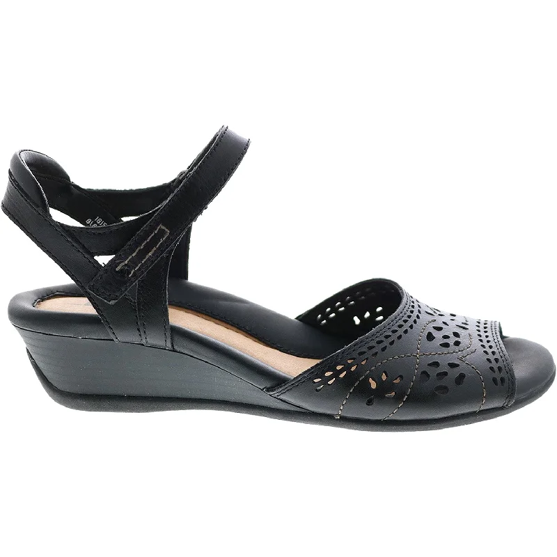 Sandals for summer style-Women's Earth Ibis Black Leather