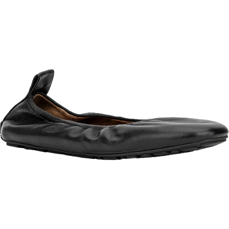 Flats for weekend travelers-Quortney Womens Leather Slip On Ballet Flats