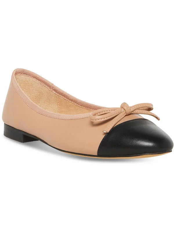 Flats with spacious living rooms-Ellison Womens Faux Leather Slip-On Ballet Flats