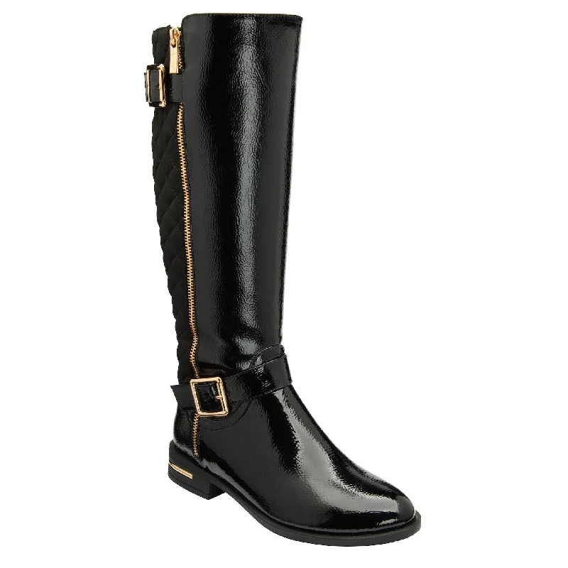 Lotus Bessie Ladies Black Side Zip Knee High Boots