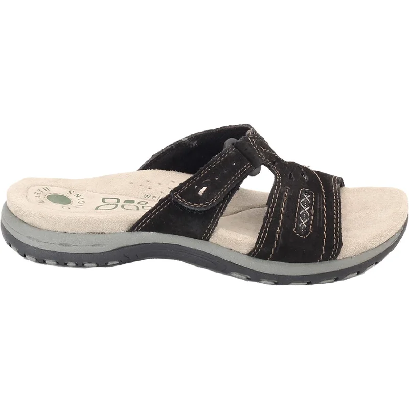 Sandals with lightweight finish-Women's Earth Sizzle Black Suede