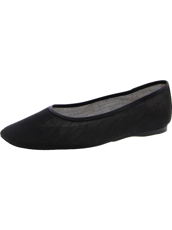 Flats with secure parking-LEAH Womens Sheer Mesh Ballet Flats