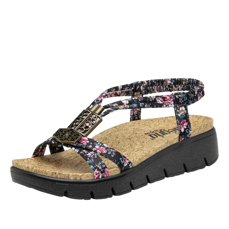 Sandals for walking days-Roz Charm Black Sandal