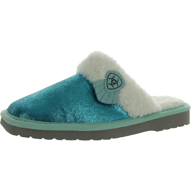 Slippers for deck ease-Womens Square toe Faux Fur Slide Slippers