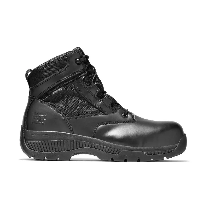 Timberland Pro Men's Valor 6 Inch Soft Toe Work Boot - Black Smooth/Ballistic Nylon