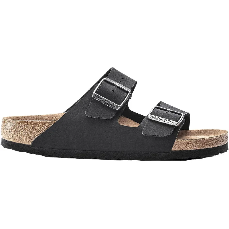 Sandals with stylish look-Unisex Birkenstock Arizona Vegan Black Birkibuc