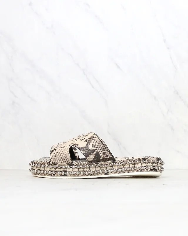 Sandals with lightweight vibes-Cape Robbin - Rush Snake Print H-Band Open Toe Slip On Sandals