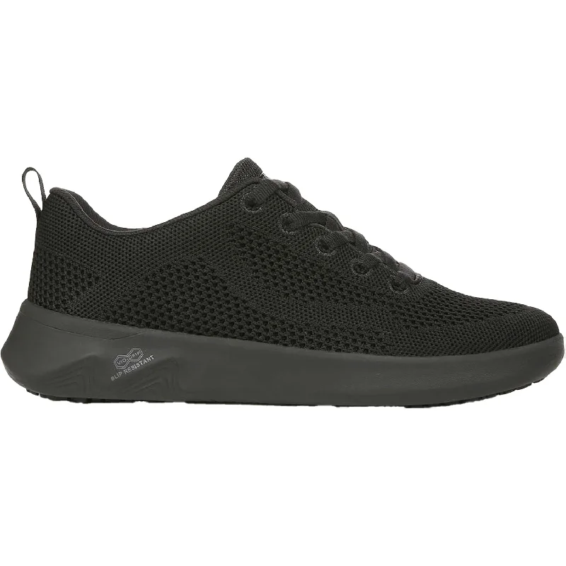 athletic shoes with practical useWomen's Vionic Arrival Slip Resistant Black/Black Knit Fabric