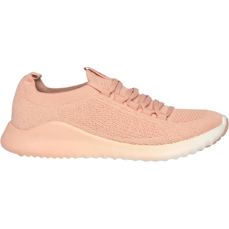 athletic shoes with wide toe boxWomen's Aetrex Carly Light Pink Stretchy Knit Fabric