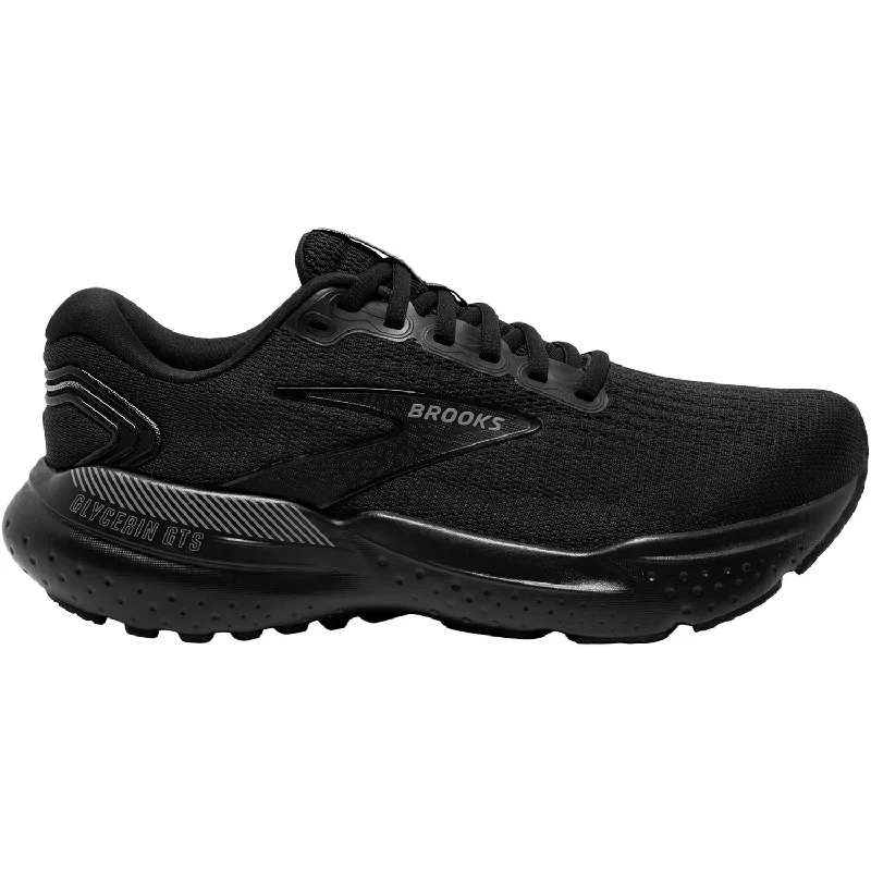 athletic shoes with extra enduranceWomen's Brooks Glycerin GTS 21 Black/Black/Ebony Mesh